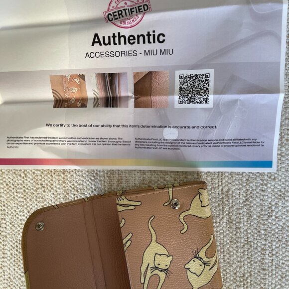 Miu Miu Cat Print Flap Over Long Wallet Rare Limited Edition w COA MINT - Picture 10 of 11